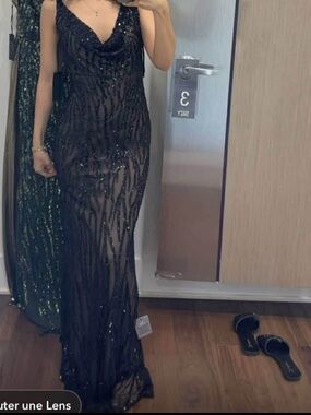 Black Sequin Evening Gown - Elegant Women’s Dress